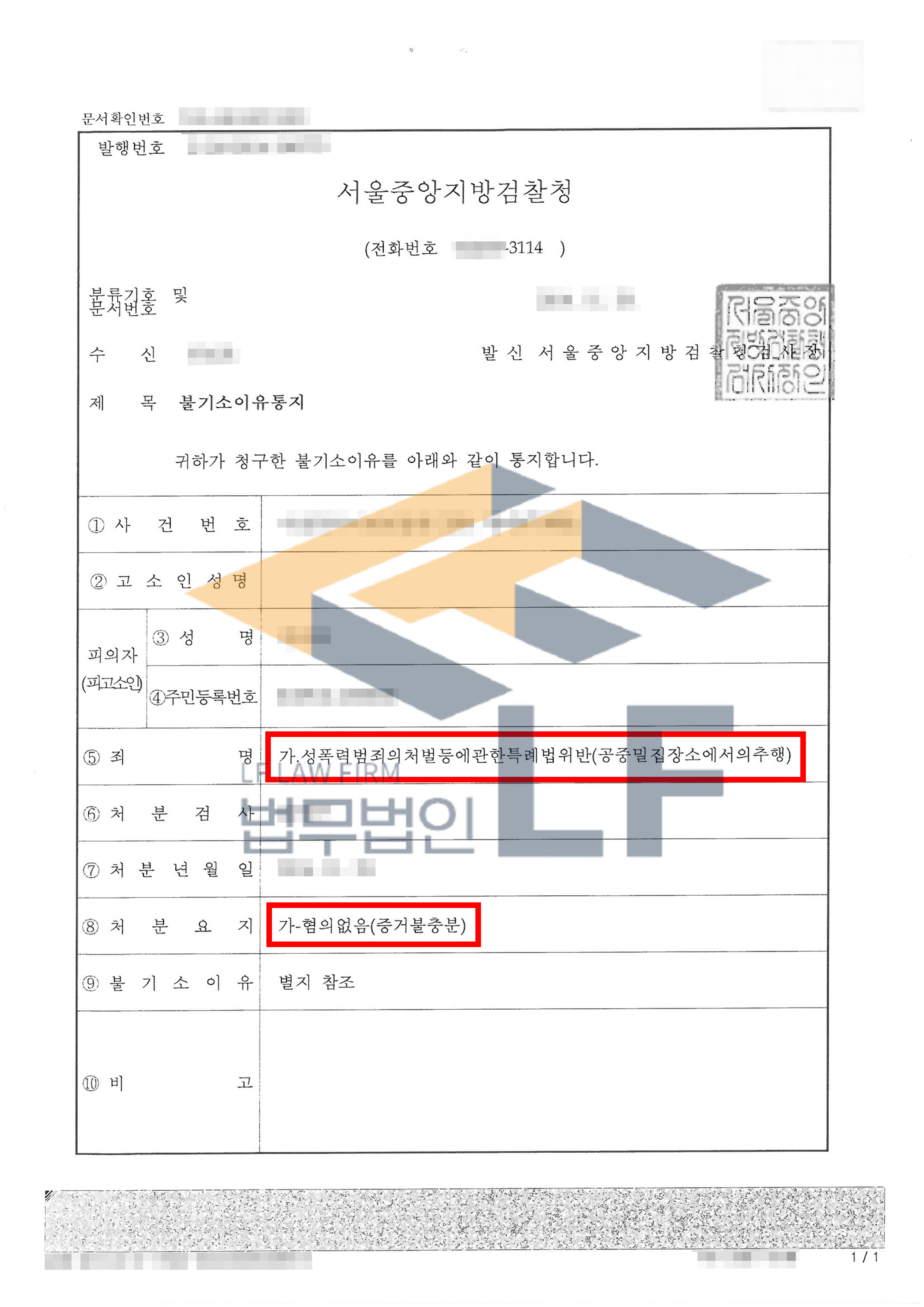 지하철에서 술에 취하여 자고있는 피해자의 옆에 앉아 허벅지와 허리를 추행한 사건에서 혐의없음 처분 변호사 사진