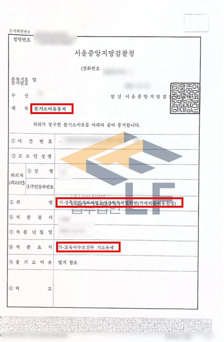 길을 가던 두명의 피해자의 치마 속을 촬영한 사건 기소유예처분 변호사 사진