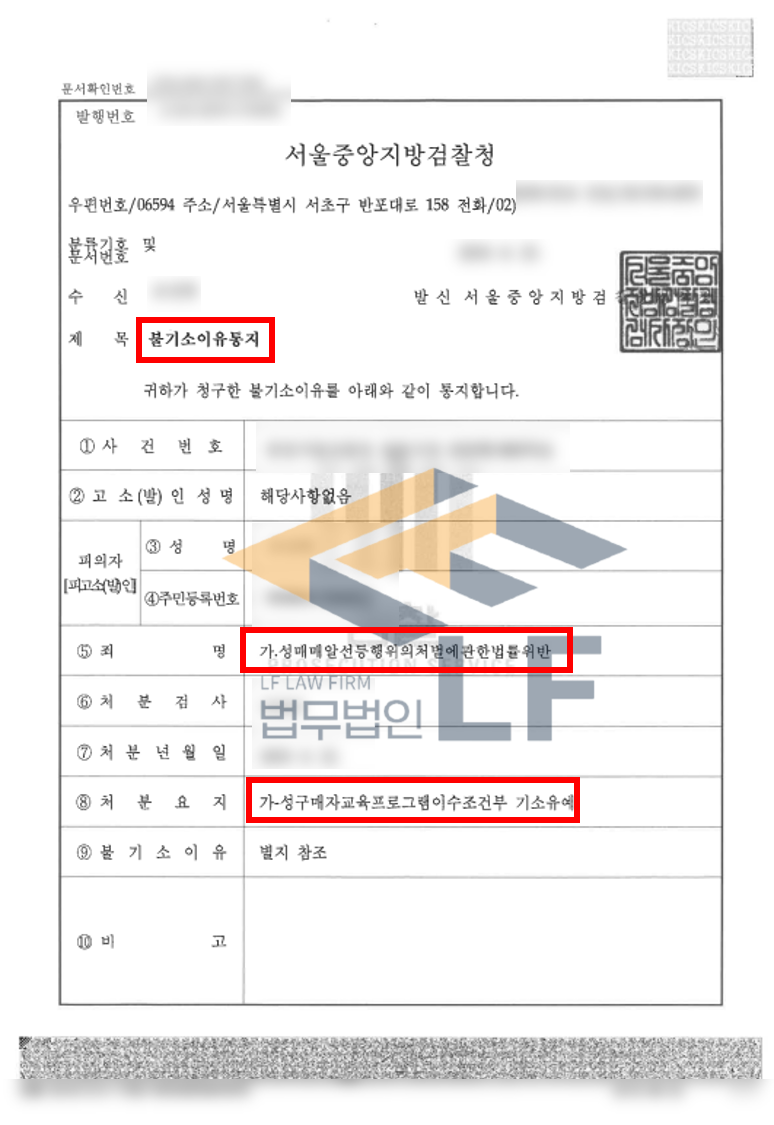 미성년자에게 대금을 지급하고 성매매를 한 성매매알선등행위의처벌에관한법률위반 기소유예처분 사례 변호사 사진