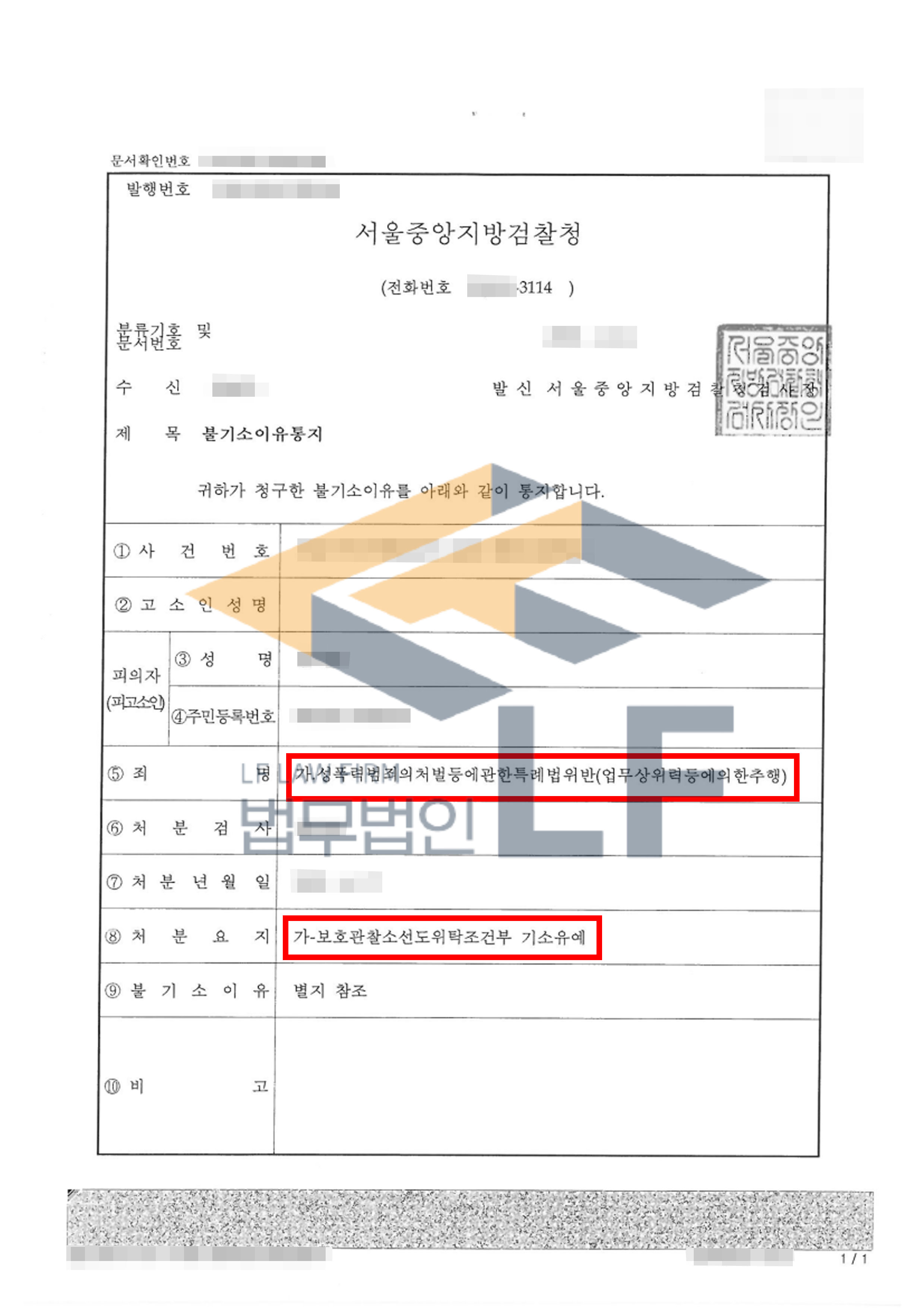 지위를 이용하여 피해자의 손과 어깨를 만지고 강제로 키스한 업무상위력등에의한추행 사건에서 기소유예 처분 변호사 사진