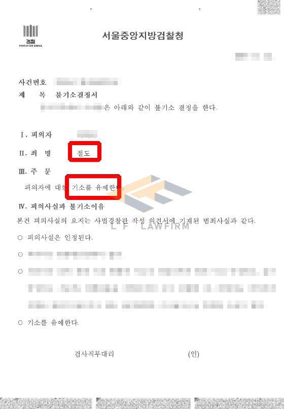 지하철 선반에 놓여 있던 가방을 가지고 가 절도죄로 조사를 받게 된 사건에서 기소유예 처분 변호사 사진