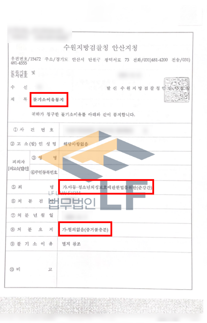 항거불능상태에 있는 피해자의 속옷을 벗기고 간음하였다는 사실로 준강간 혐의로 고소당한 사례 혐의없음 처분 변호사 사진