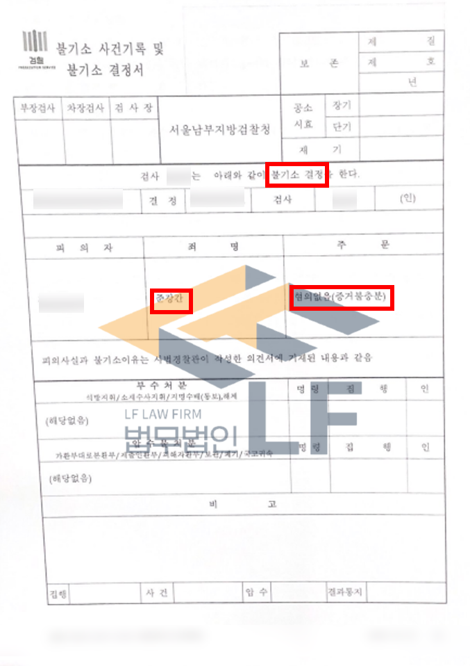 술에 만취한 피해자를 모텔에 데려가 준강간 하였다는 사건 혐의없음 사례 변호사 사진