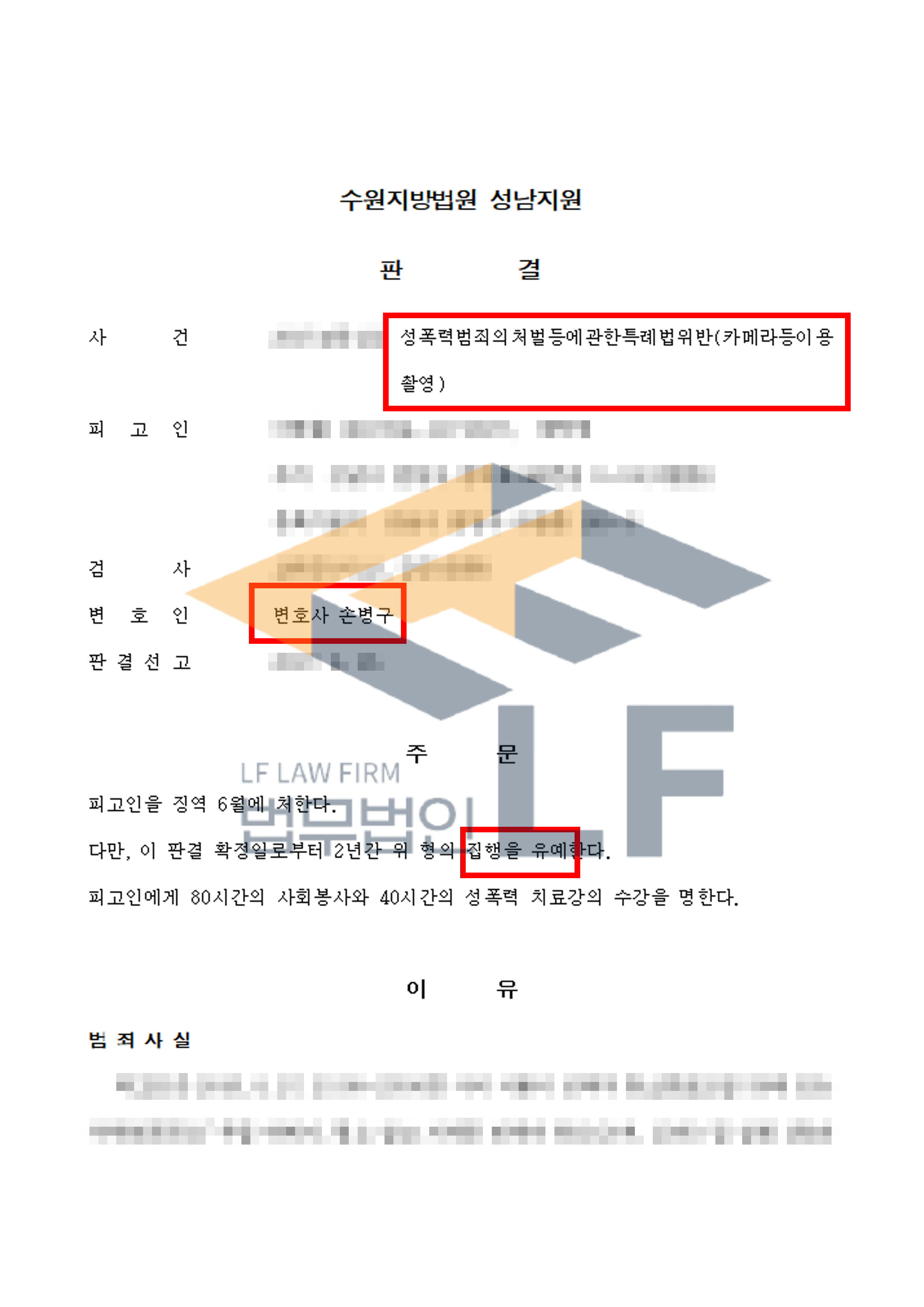 함께 술을 마시던 일행의 치마 속을 테이블 밑으로 동영상 촬영한 사건에서 집행유예 처분 변호사 사진