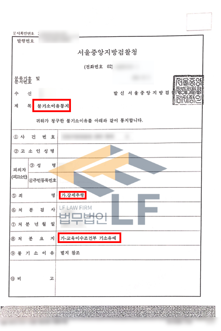 피해자의 반바지 안에 손을 넣어 허벅지와 음부를 만진 강제추행 혐의 교육이수조건부 기소유예처분 변호사 사진