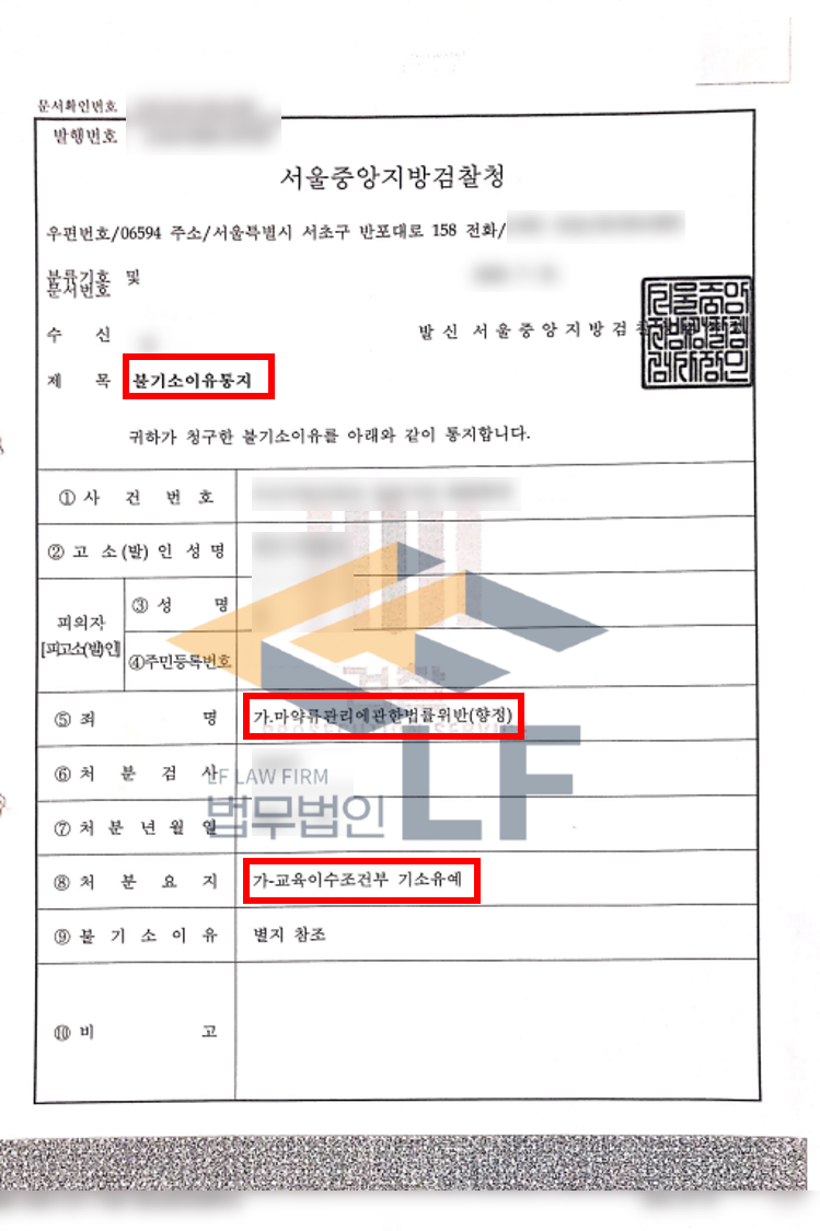 엑스터시와 케타민을 구매하다 적발된 마약류관리에관한법률위반 교육이수조건부 기소유예처분 변호사 사진