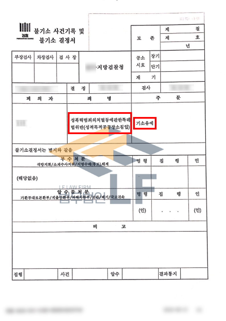 성적욕망을 채울 목적으로 피해자를 화장실까지 따라간 사건 기소유예처분 변호사 사진