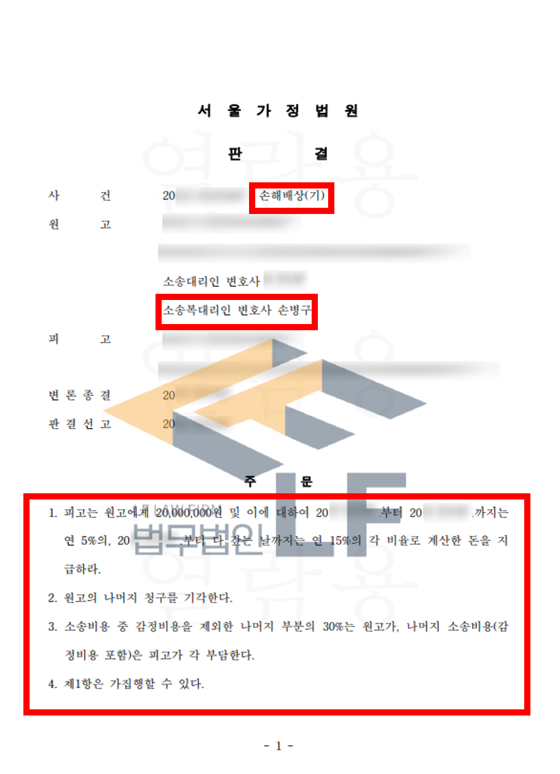 상간자 위자료 청구 승소 변호사 사진