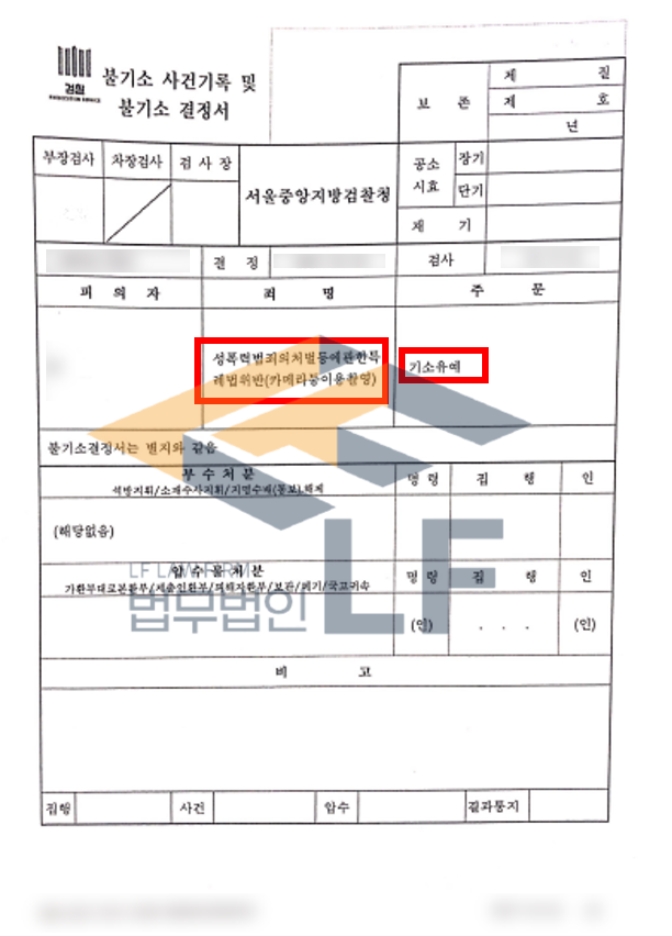 총 12차례의 불법촬영을 한 카메라등이용촬영죄 교육이수조건부 기소유예 변호사 사진