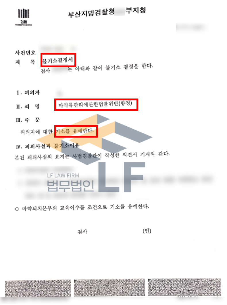 엑스터시를 무상으로 수수한 이후에 구매한 사건 기소유예처분 변호사 사진