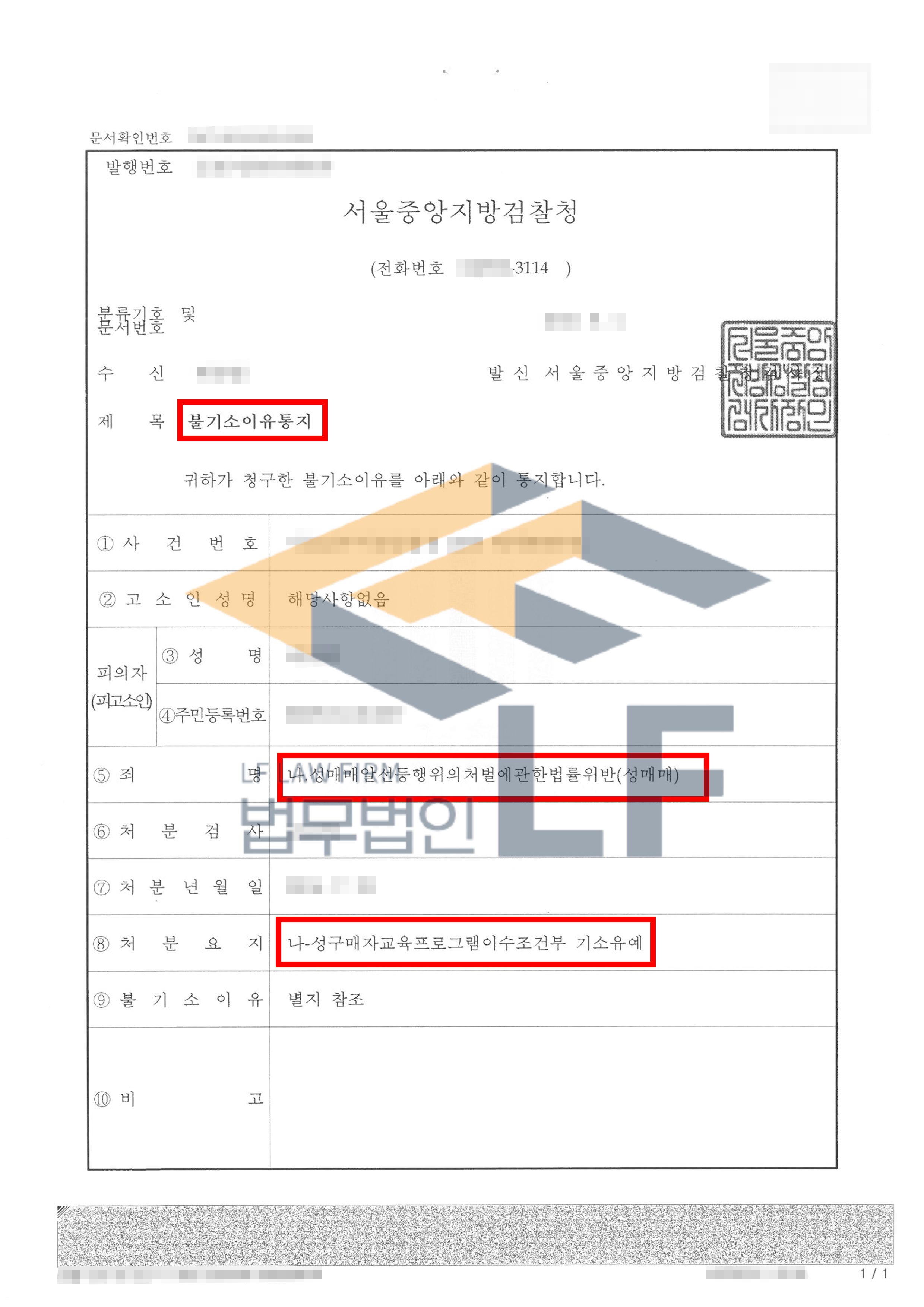 오피스텔에서 현금을 지불하고 성매매를 한 사건에서 기소유예 처분 변호사 사진