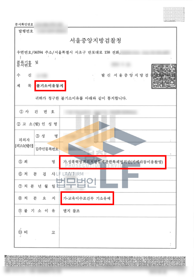 기차 내에서 마주앉은 피해자의 허벅지를 촬영한 카메라등이용촬영죄 교육이수조건부 기소유예처분 사례 변호사 사진