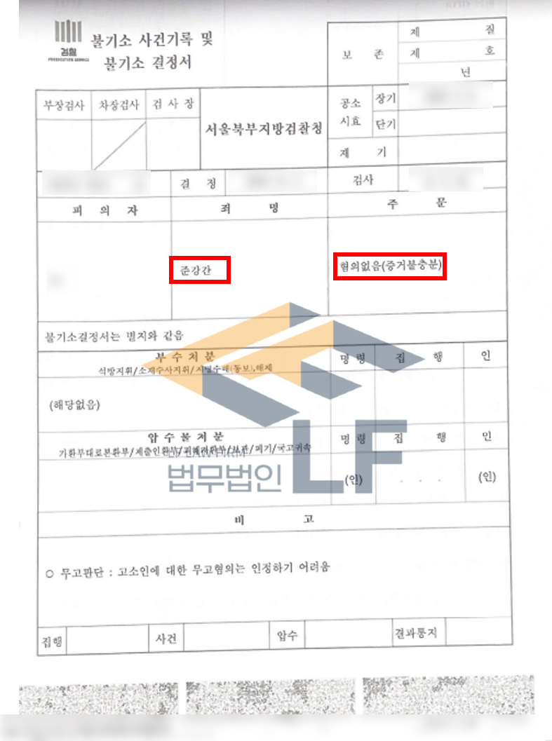 술에 취해 몸을 가누지 못하는 상태에서 간음을 했다는 준강간 사건 혐의없음사례 변호사 사진