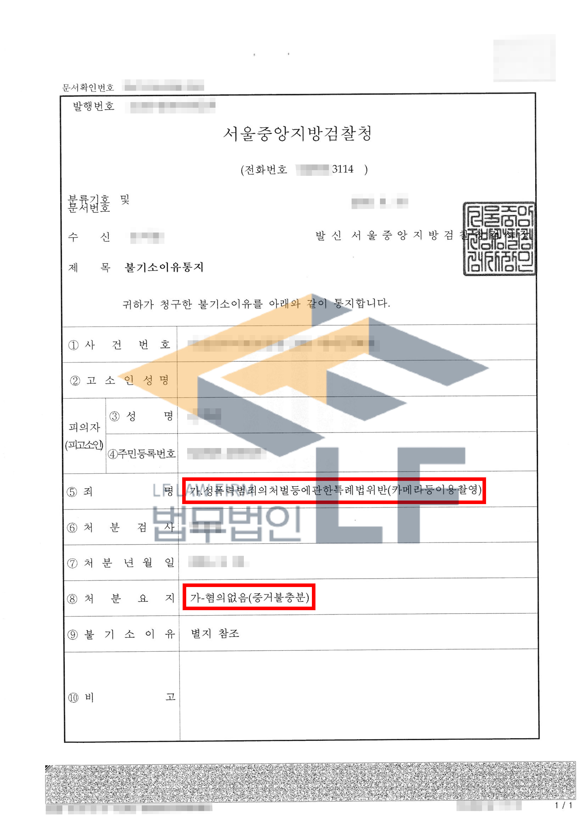 자신의 핸드폰으로 신체부위를 촬영하고 성인 게시판에 업로드한 사건에서 혐의없음 처분 변호사 사진