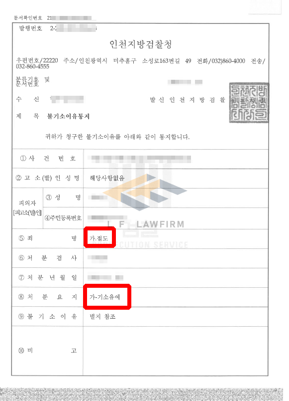 지하철에서 다른 사람의 물건을 가지고 가 절도죄로 신고된 사건에서 기소유예 변호사 사진