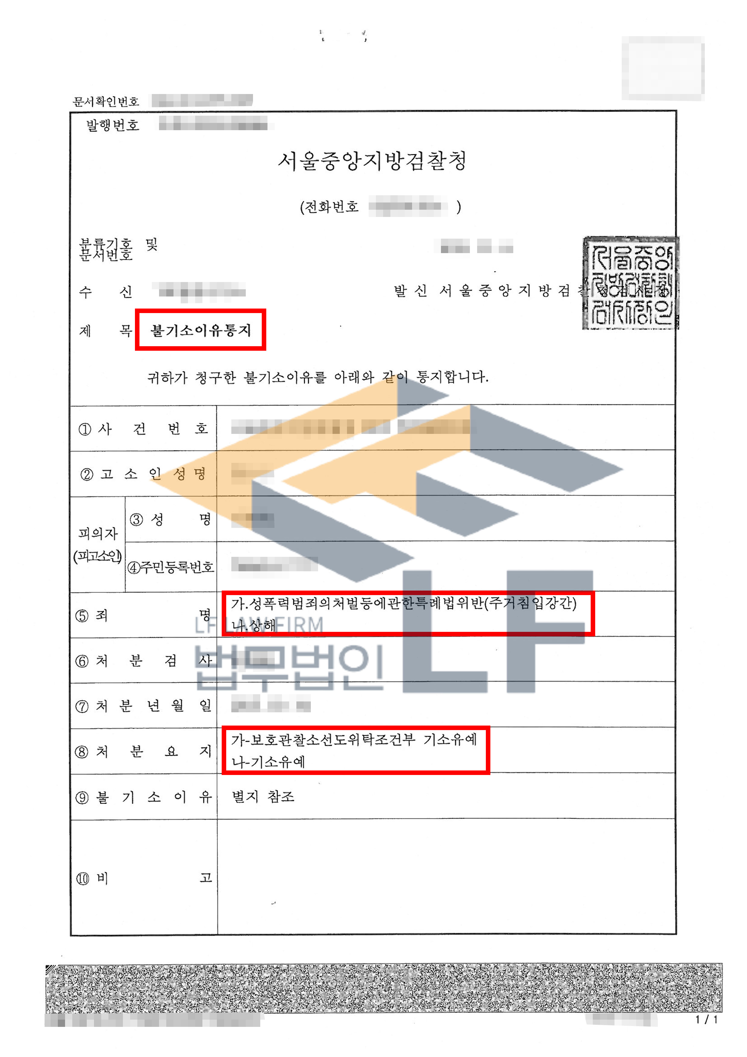 전 연인인 피해자의 집에 몰래 들어가 1회 간음한 사건에서 기소유예 처분 변호사 사진