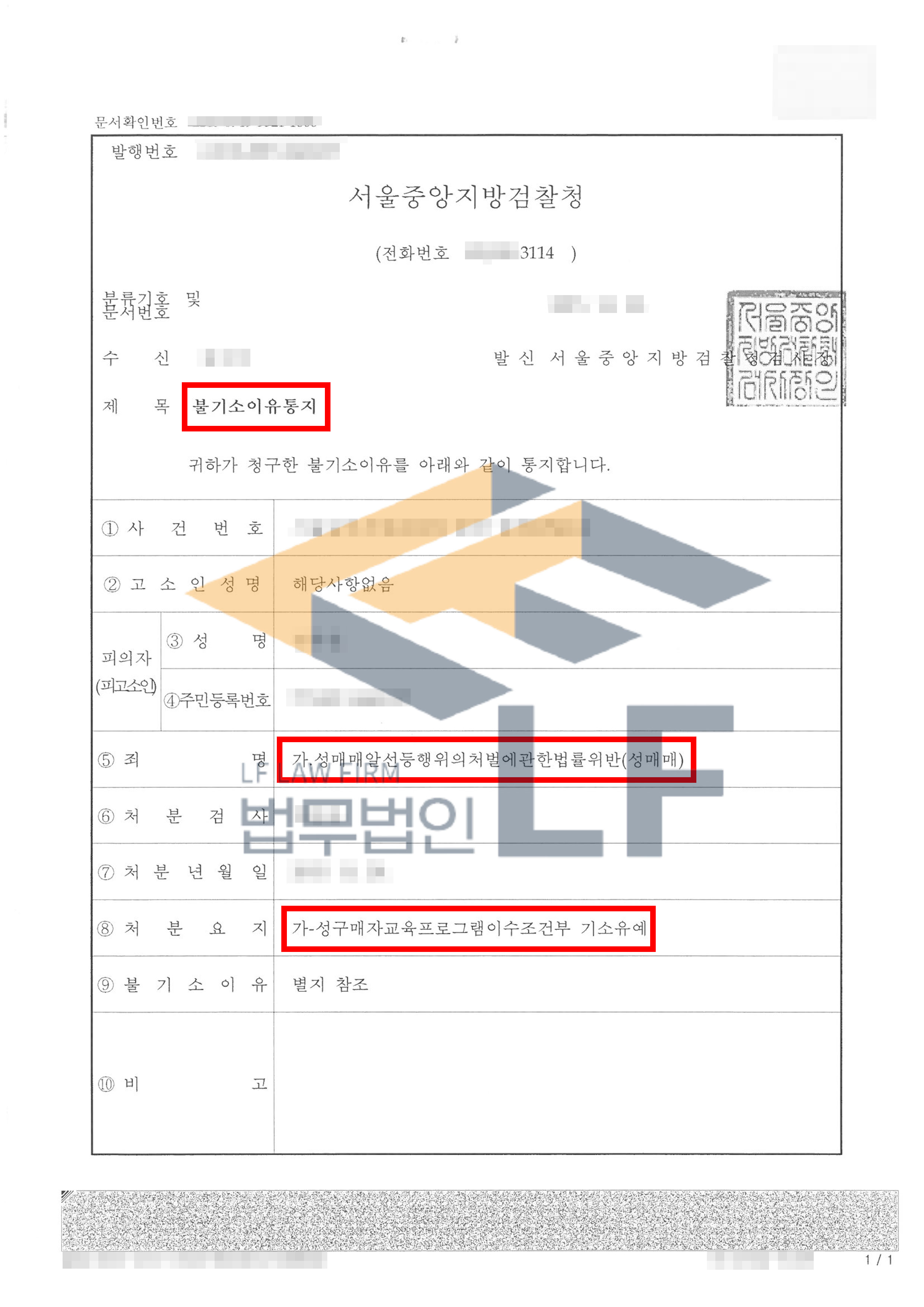 오피스텔에서 성매매 대금을 지급하고 성교 행위를 한 사건에서 기소유예 처분 변호사 사진