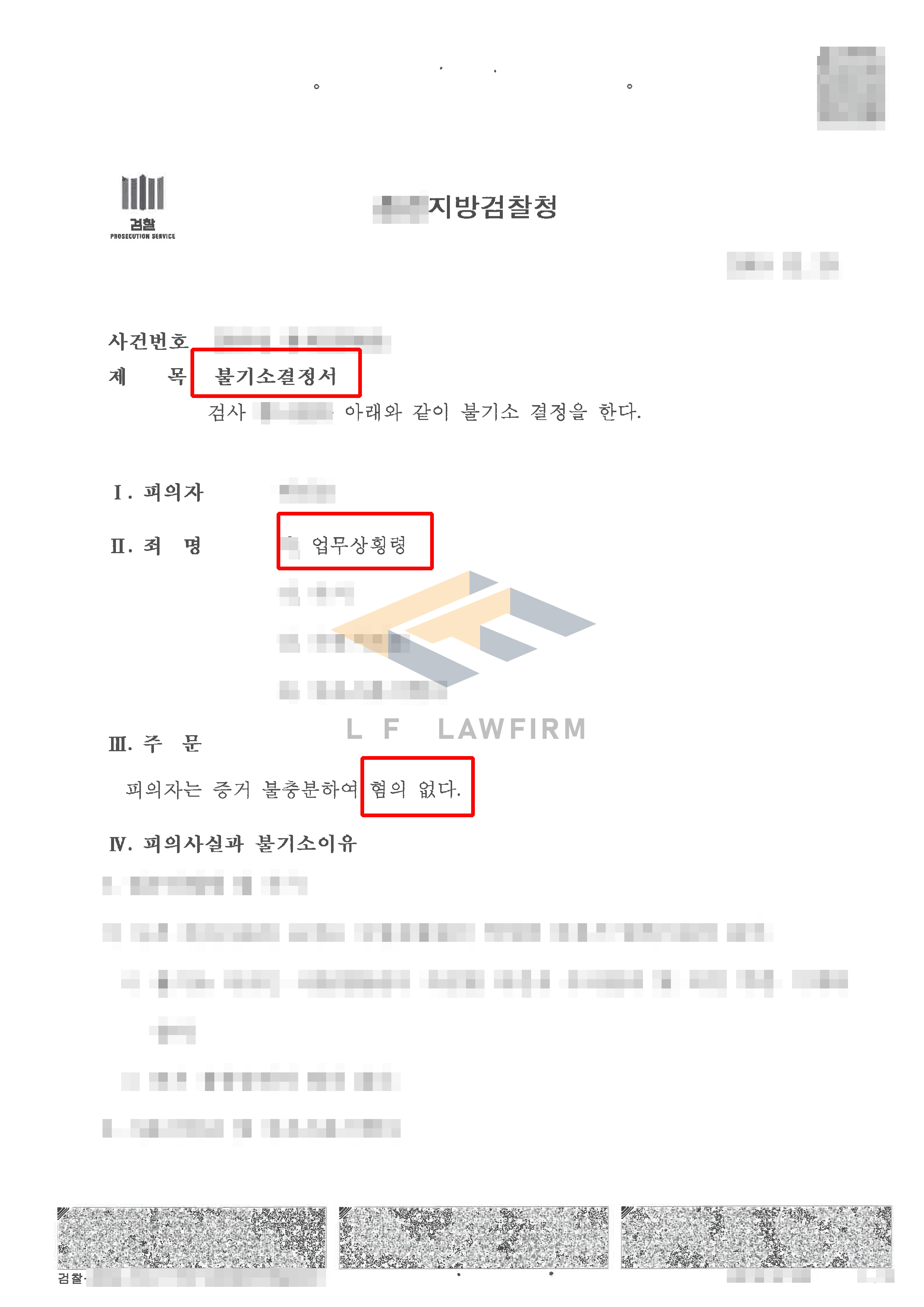 고소인으로부터 동업 시작 후 제대로 된 정산을 받지 못하고 발생한 수익을 유용하였는 업무상횡령죄로 고소당한 사건에서 무혐의 처분 사례 변호사 사진