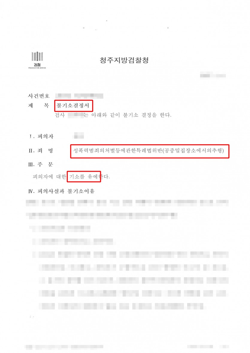 지하철 내에서 피해자의 손과 허벅지에 성기를 밀착시키는 행동을 한 공중밀집장소추행죄 사건에서 기소유예 처분 사례 변호사 사진