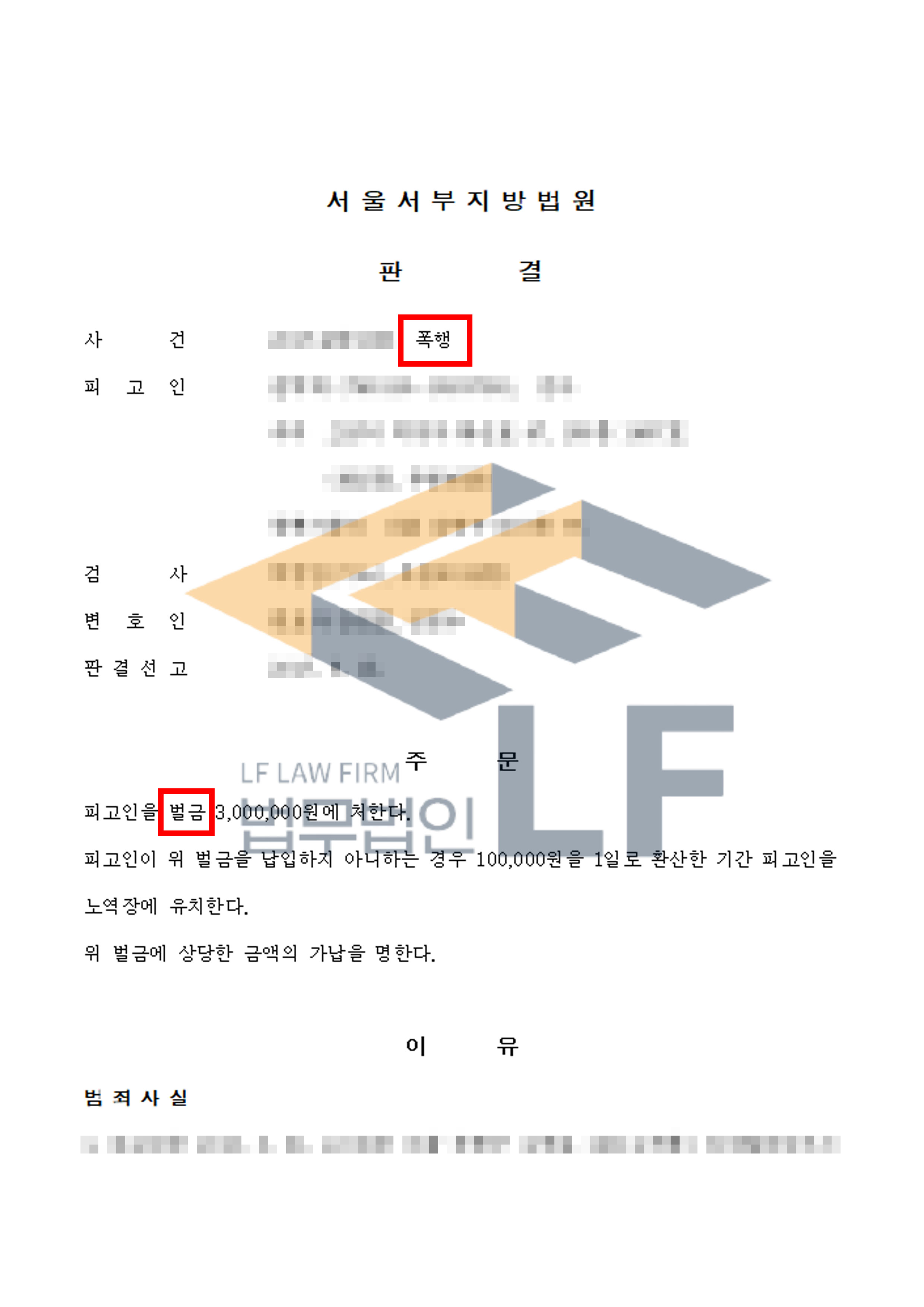 자신의 침을 손가락에 묻힌 후 피해자의 엉덩이에 묻힌 폭행죄 사건에서 벌금 처분 변호사 사진