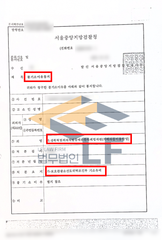 지하철 내에서 피해자의 치마속을 불법촬영한 카메라등이용촬영죄 보호관찰소선도위탁조건부 기소유예 변호사 사진