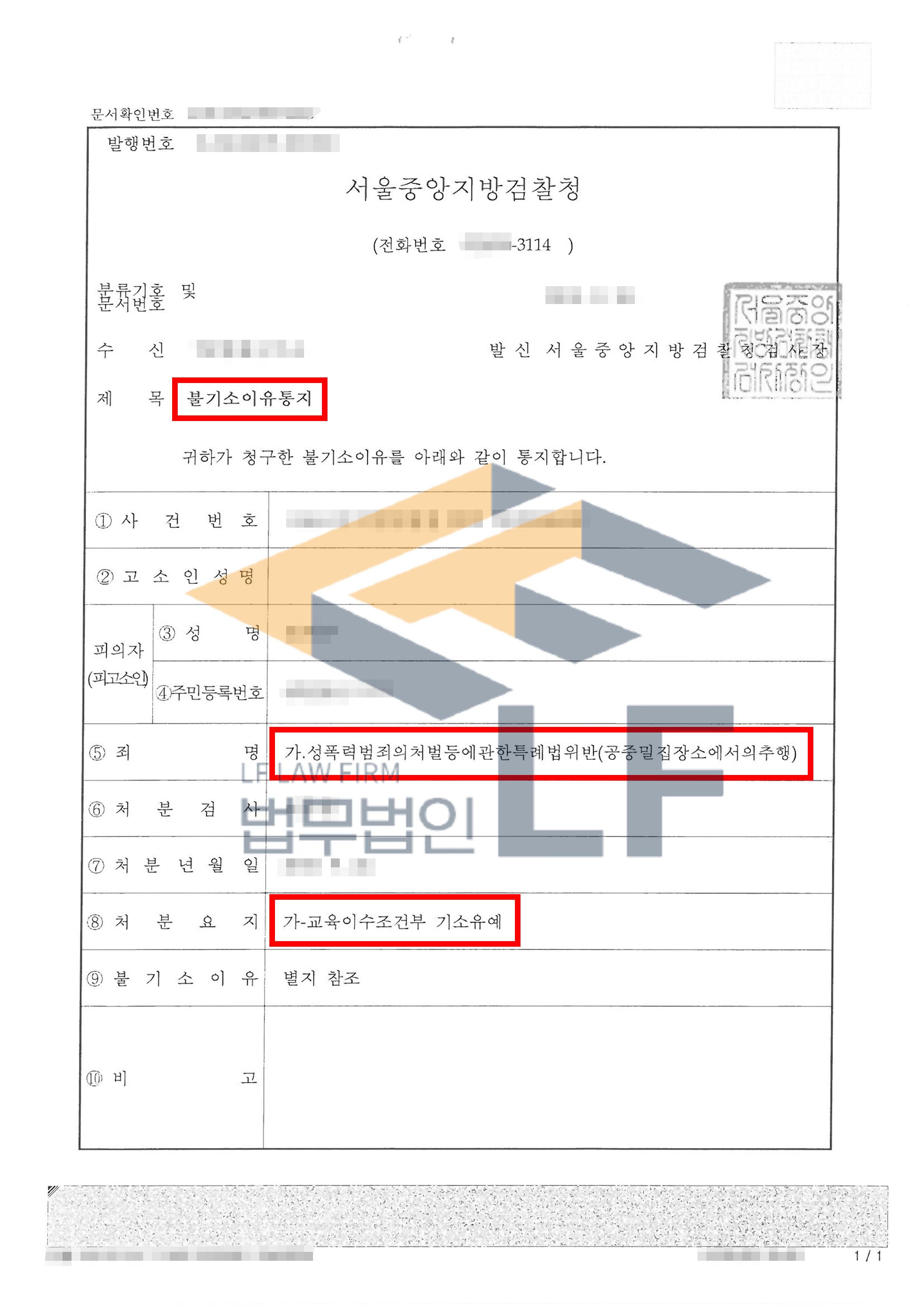 공중이 밀집한 전동차 내에서 피해자의 엉덩이를 추행한 사건에서 기소유예 처분 변호사 사진